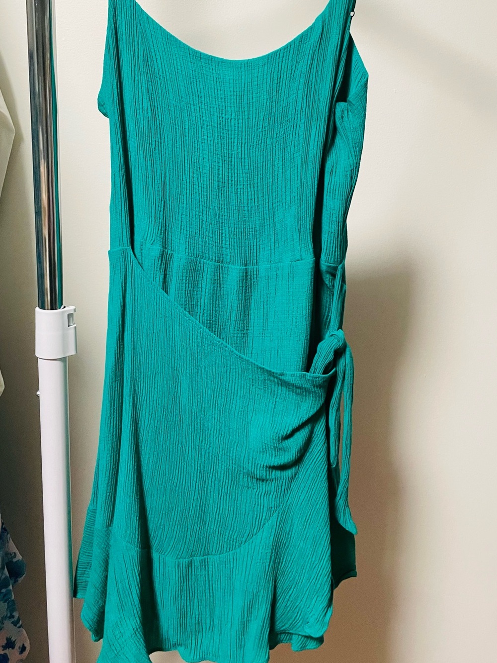 Socialite Teal Crinkle V-Neck Sleep Top